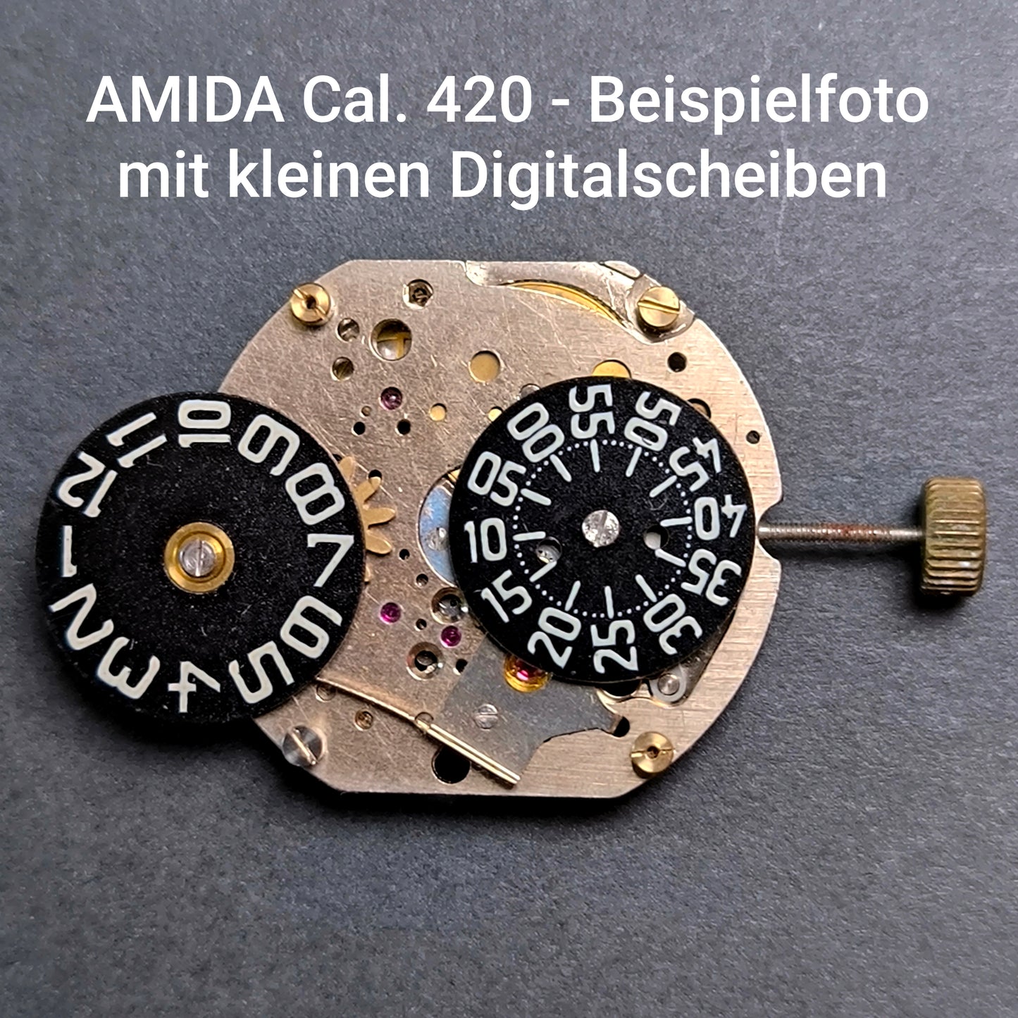 Amida Digital - Minutenscheibe & Stundenscheibe - kleine Variante - NOS - AMIDA Cal. 420, 425, 435, 4350 ... - Rot & Schwarz