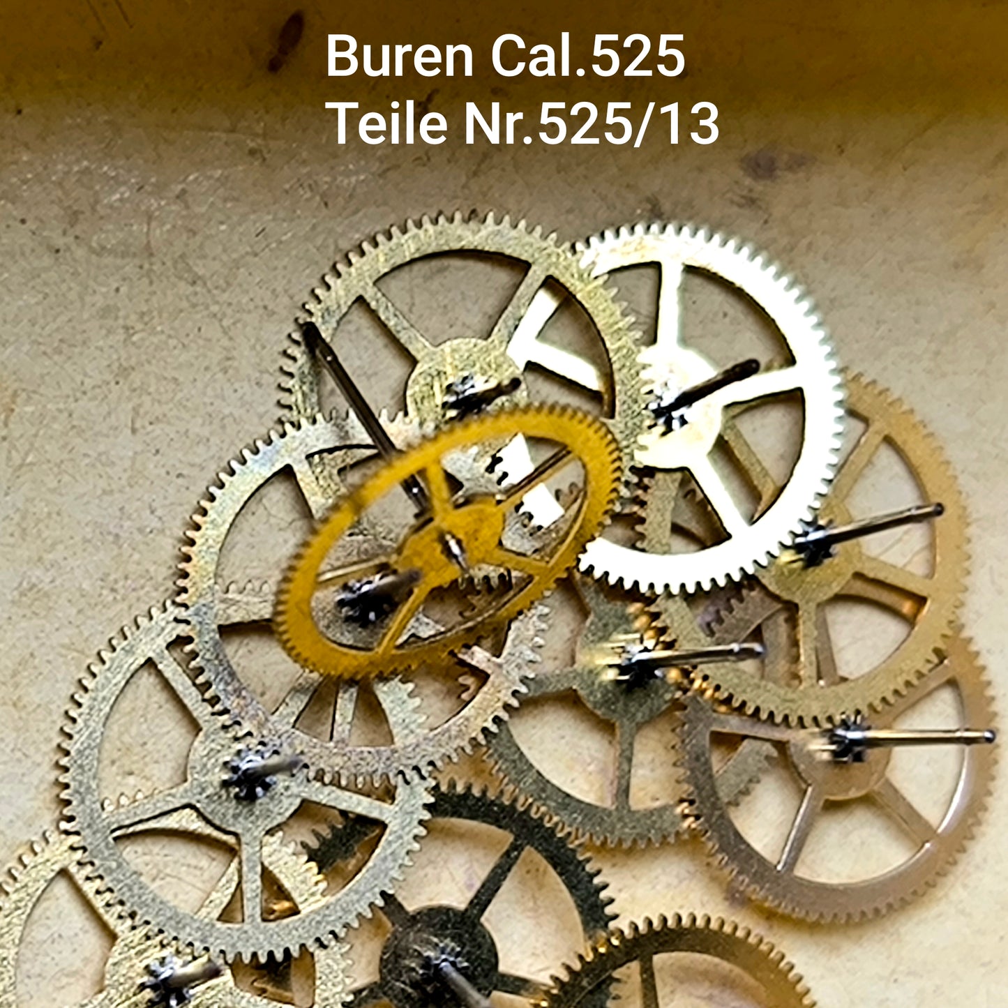 Buren Cal. 525 - Bumper - NOS - Buren Teile Nr. 13 - Zentralsekundenrad / Fourth Wheel