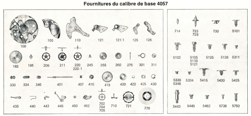 FELSA Cal. 4058 - Grundplatine / Plate - vernickelt - Part. 100 - NOS - Vintage