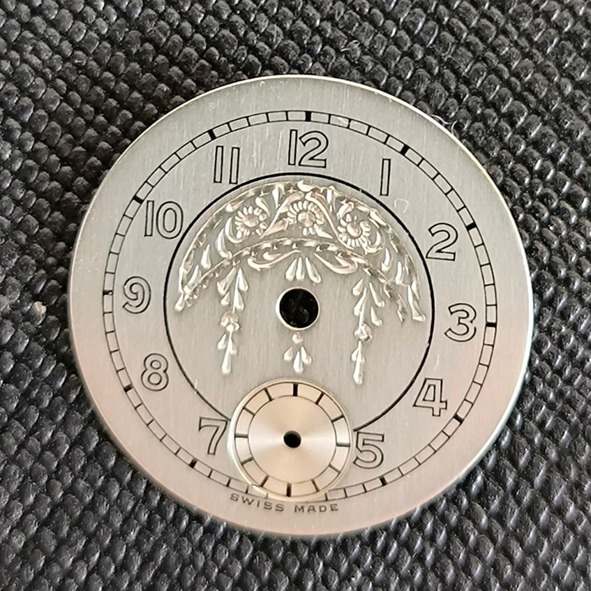 Helvetia - Zifferblatt / Dial - NOS - Vintage - Cal. 82 - Ende der 1930er Jahre - D = 21,8mm