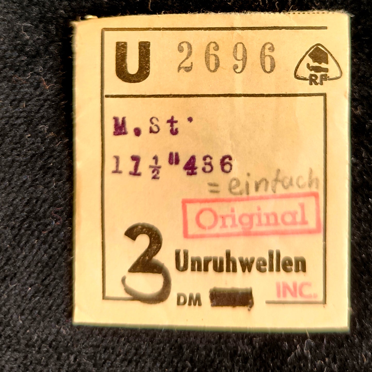 MST - ROAMER - Medana - Unruhwelle / Balance Staff - Cal. 436 Incabloc - NOS - Vintage - Nr. 724