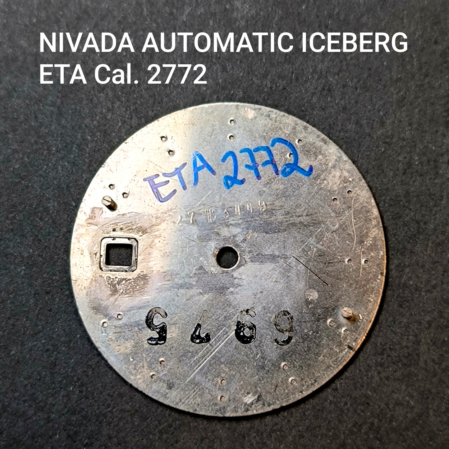 NIVADA AUTOMATIC Antarctic Iceberg - ZIFFERBLATT / DIAL - ETA Cal. 2772 - in schwarz/grau - NOS - Vintage