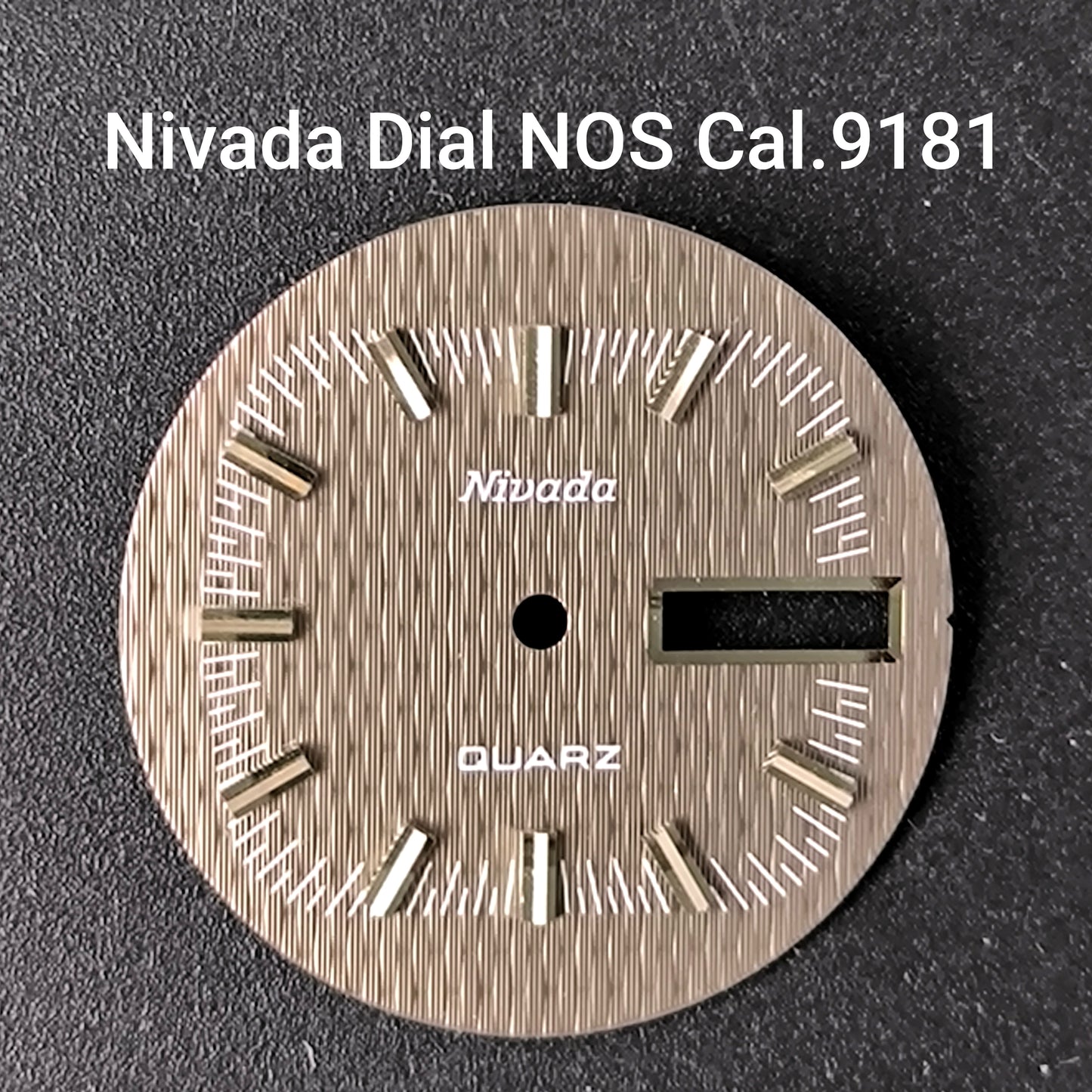 NIVADA QUARZ - ZIFFERBLATT / DIAL in Graubraun - NOS - Vintage - für ESA/ETA Cal. 9181