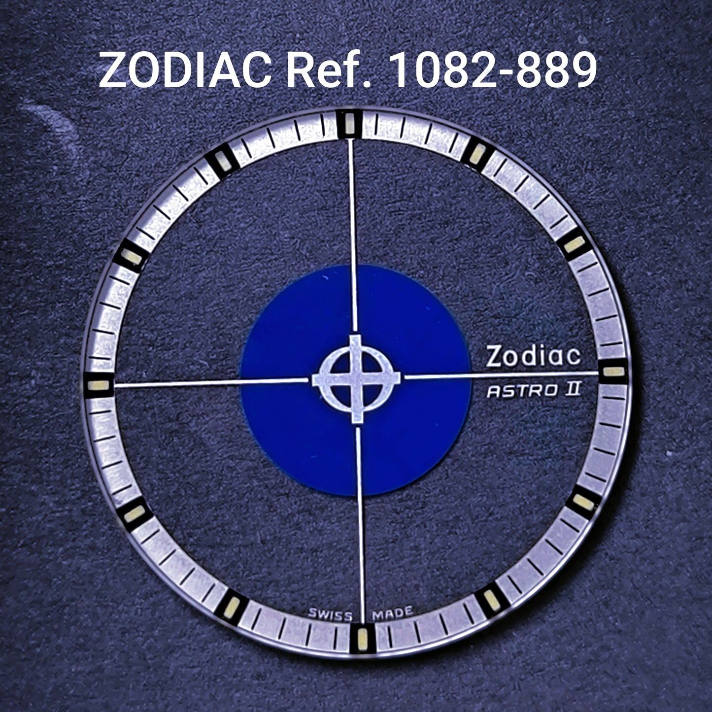 ZODIAC Astro II - Mineralglas - Ref. 1082-889 - Vintage - NOS