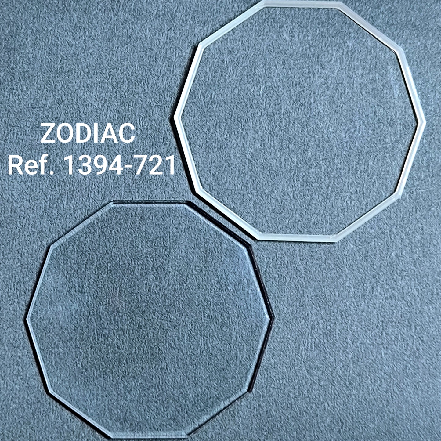 ZODIAC - orig. NOS mineral Uhrglas mit I Dichtung - Vintage - Ref. 1394-21