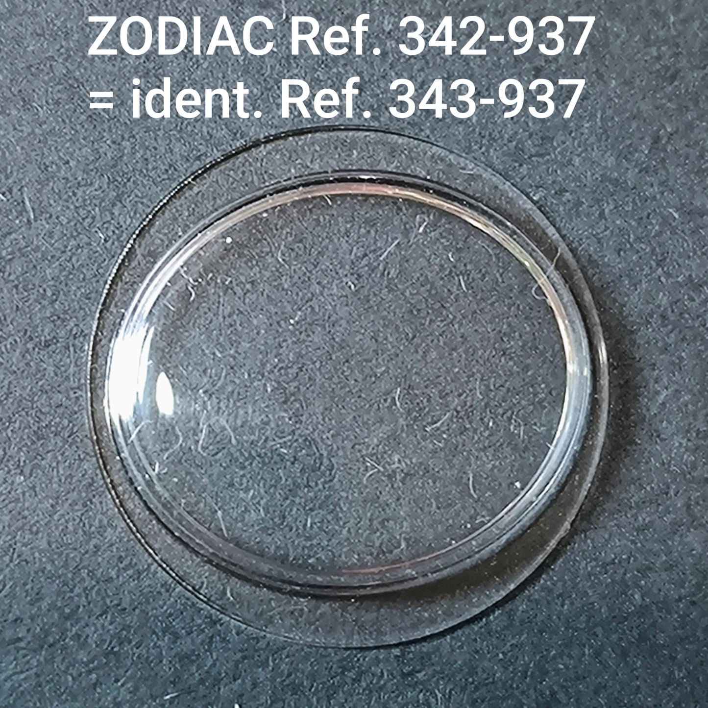 ZODIAC - orig. NOS Unterleg Uhrglas mit Dichtung - Vintage - Ref. 342-937 = ident. Ref. 343-937