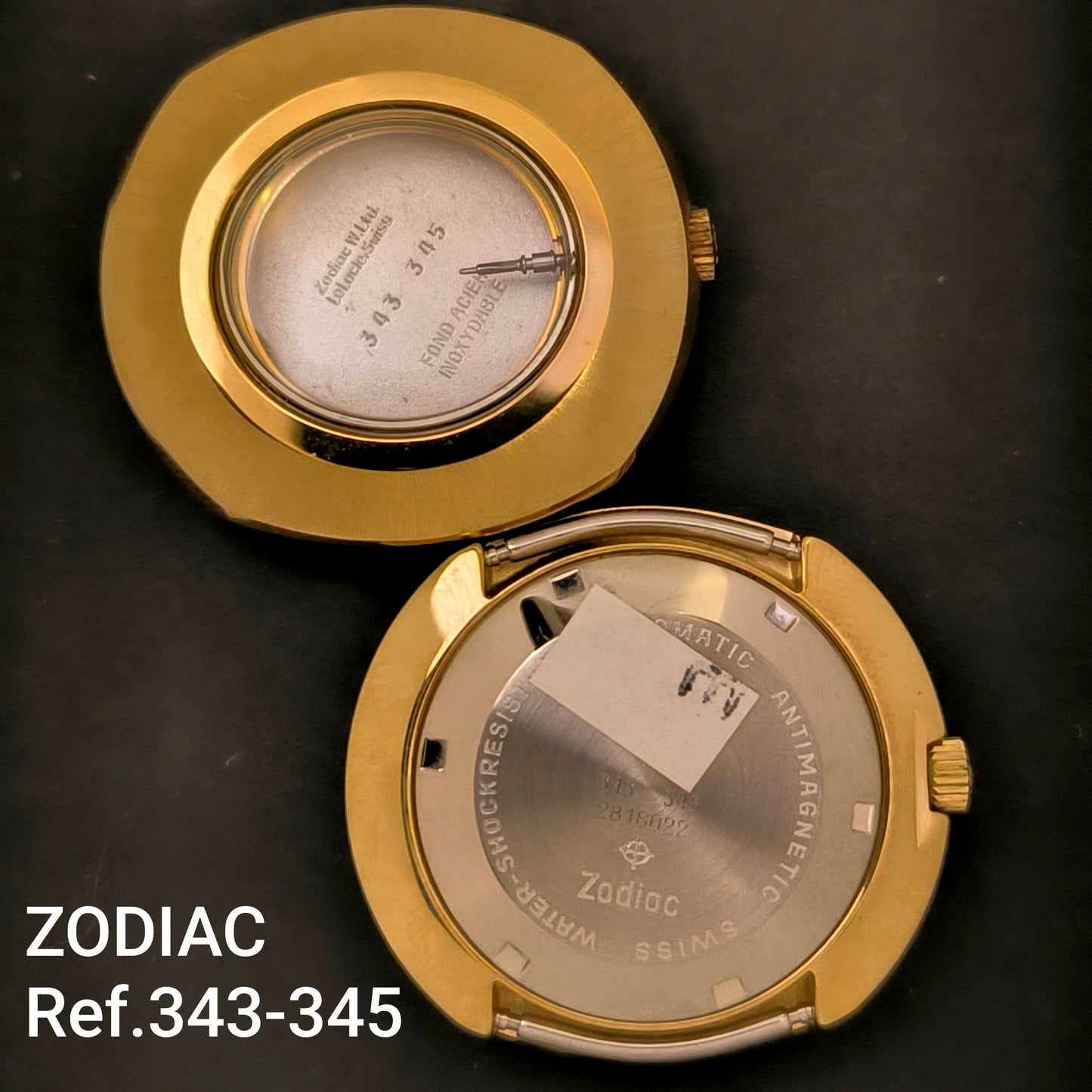 ZODIAC - Vintage NOS - orig. Gehäuse, Krone & Glas - Dbl - Ref. 343-345