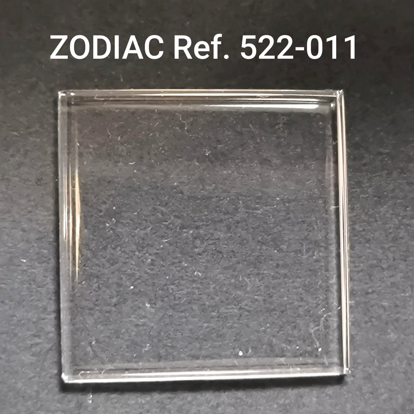 ZODIAC - orig. NOS Uhrglas - Vintage - Ref. 522-011 - Plexiglas viereckig