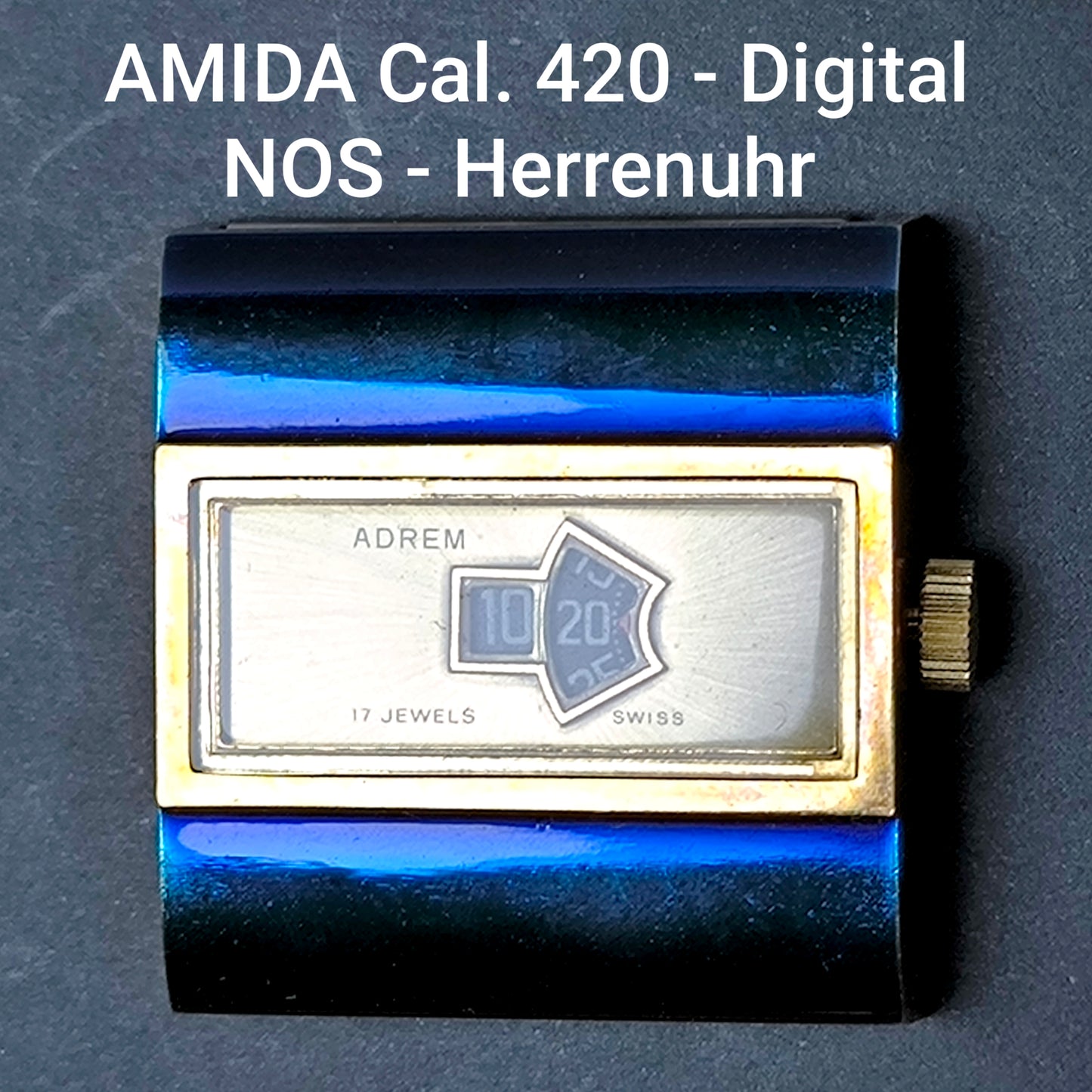 Amida Digital - NOS - Herrenuhr - Uhrwerk Cal. 420 - Vintage