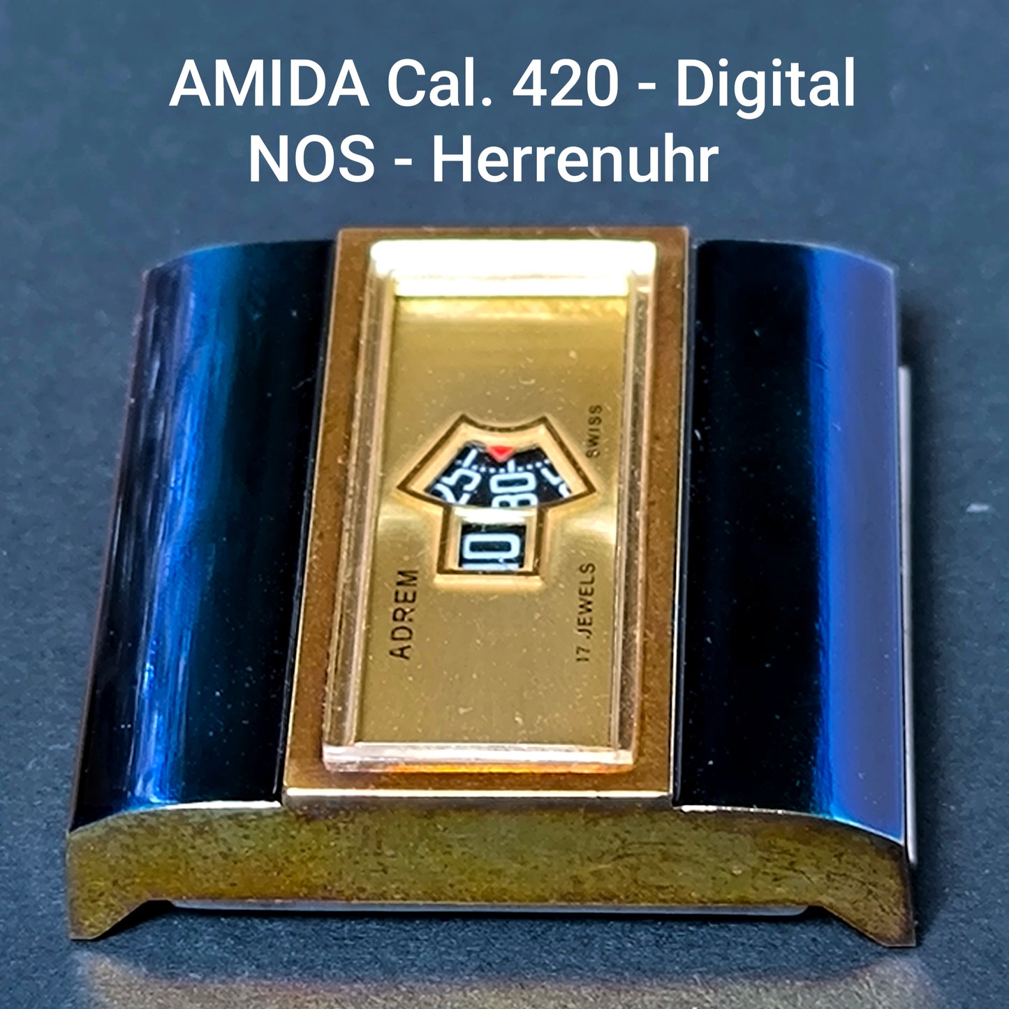 Amida Digital - NOS - Herrenuhr - Uhrwerk Cal. 420 - Vintage