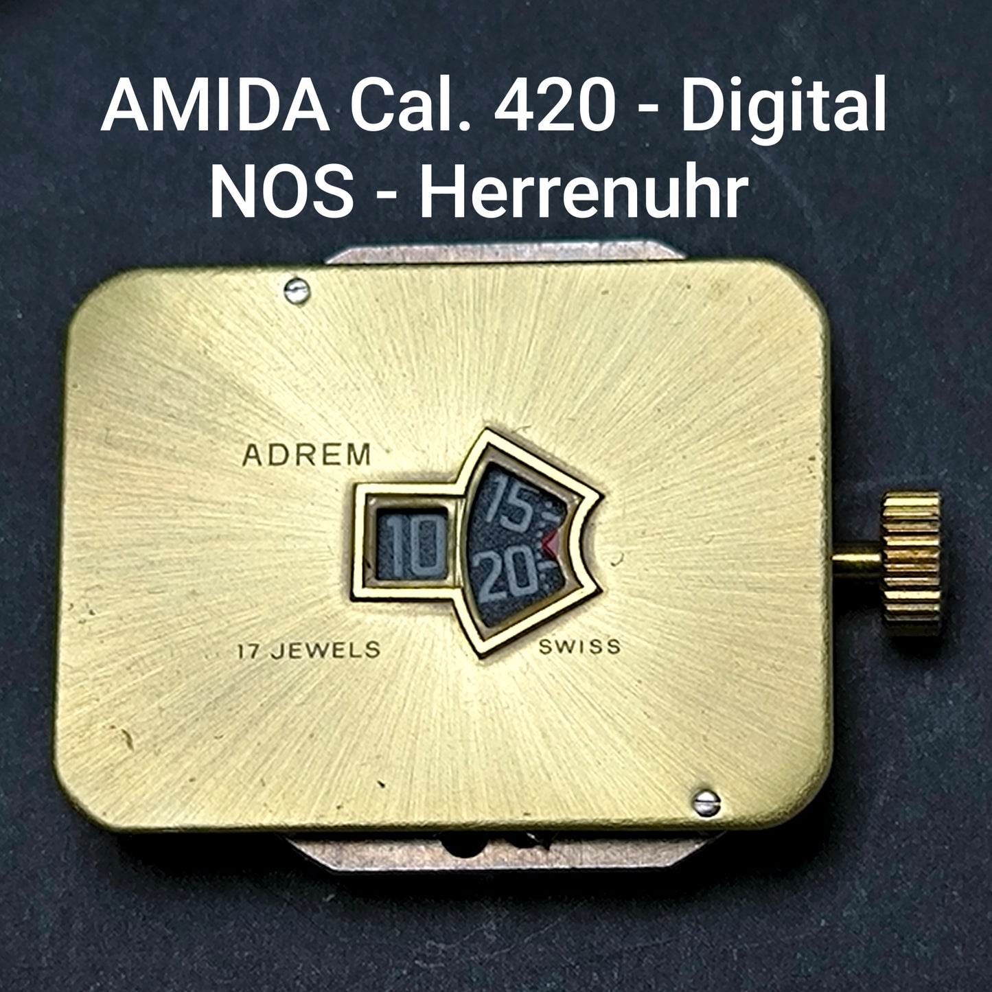 Amida Digital - NOS - Herrenuhr - Uhrwerk Cal. 420 - Vintage
