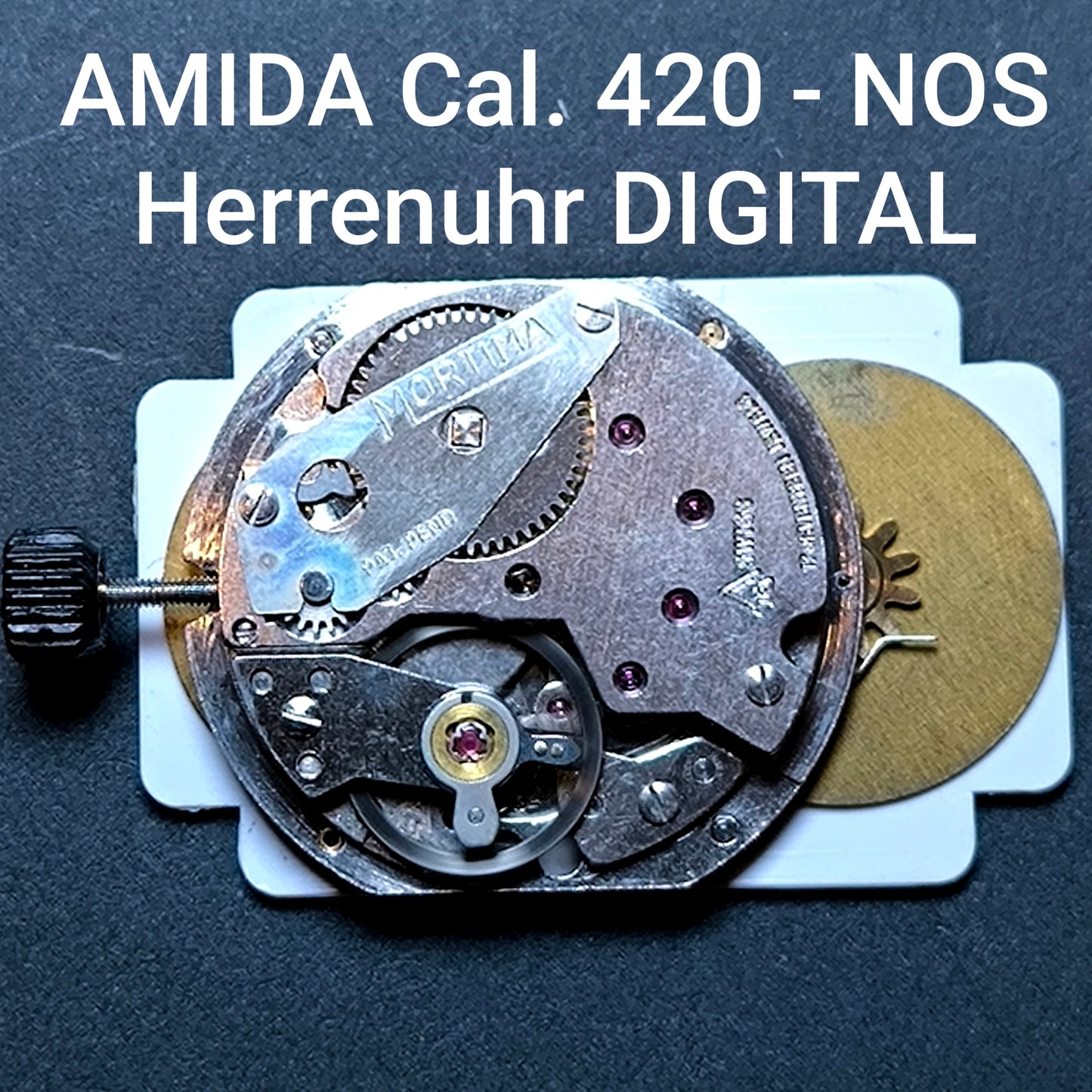 Amida Digital - NOS - Herrenuhr - Uhrwerk Cal. 420 - Vintage