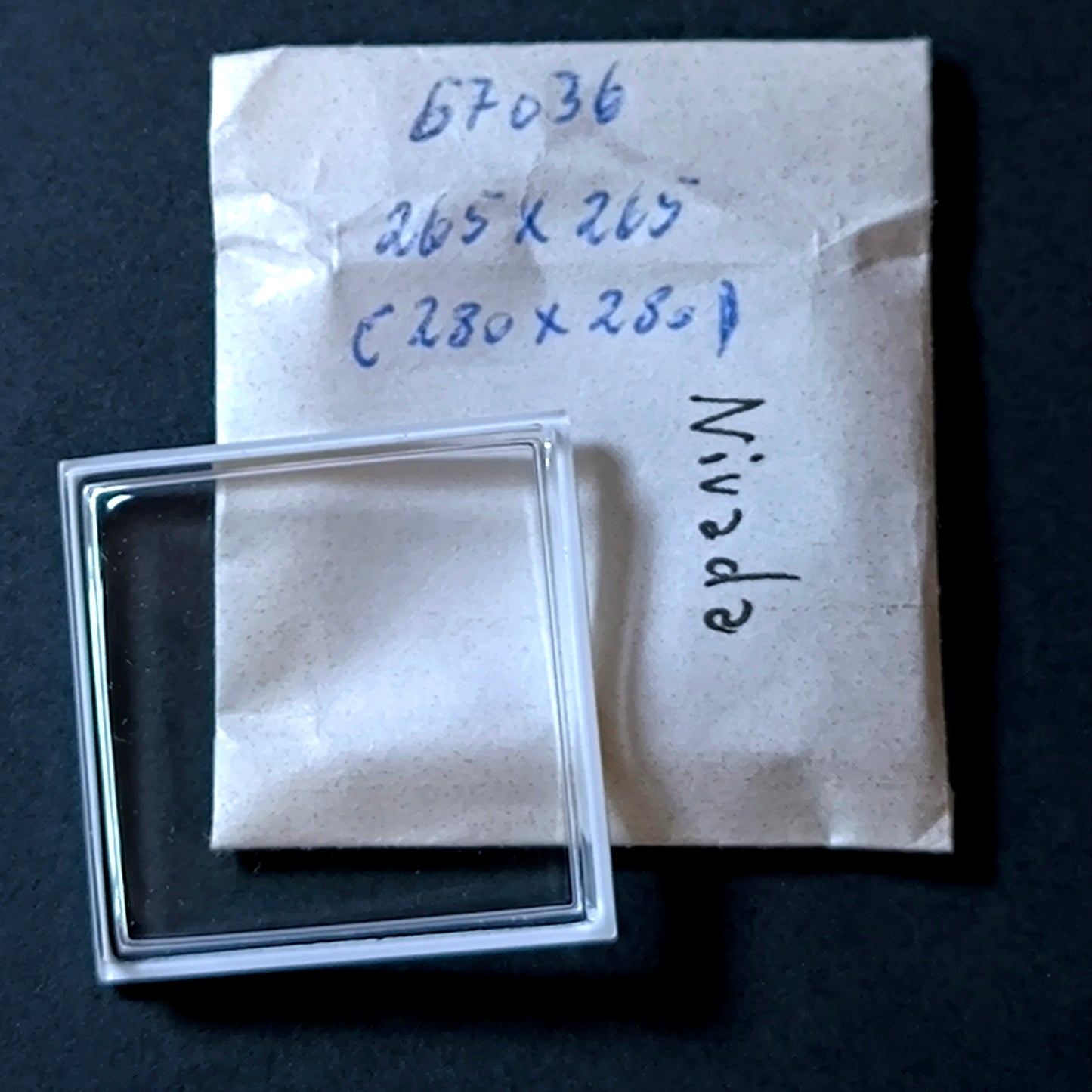 NIVADA - Plexi GLAS & Dichtung - Sonderform - Ref. 67036 - NOS - Vintage