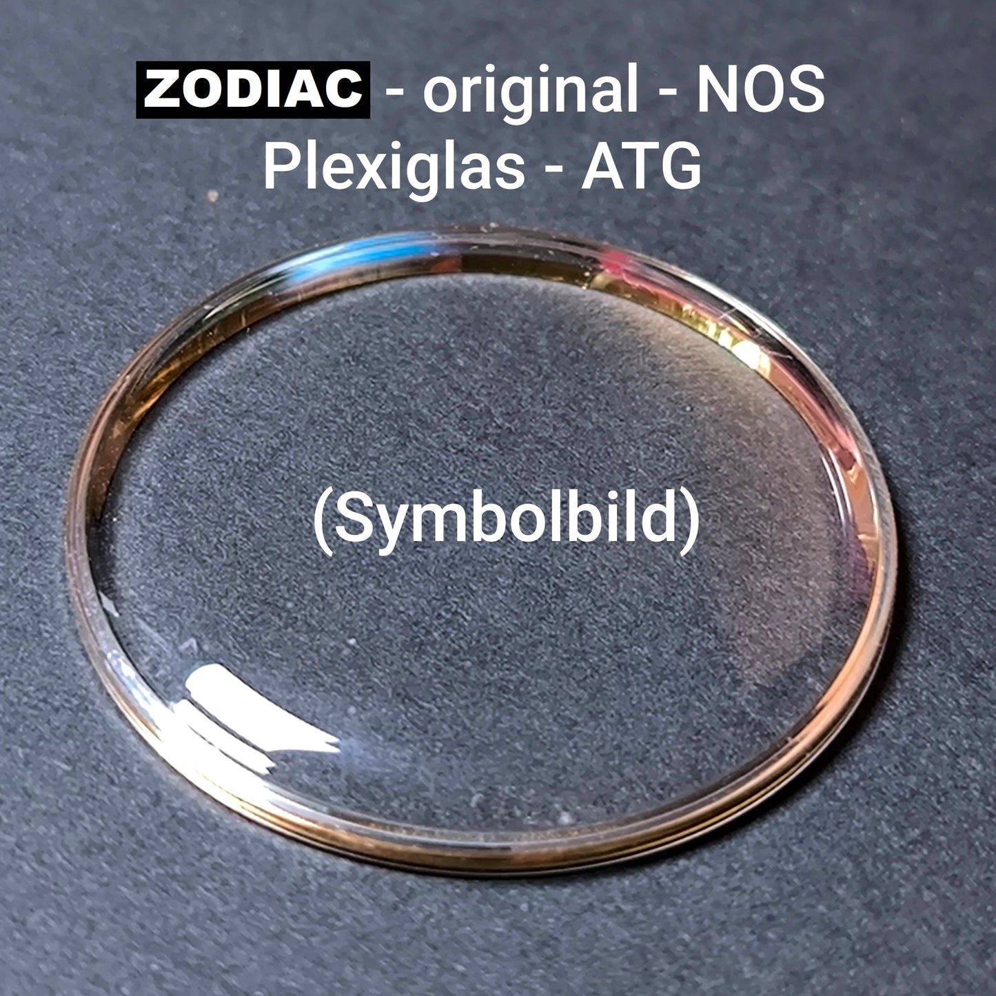 ZODIAC - orig. NOS Uhrglas - Plexi ATG Grundform - spezial - Vintage - Ref. 763-694