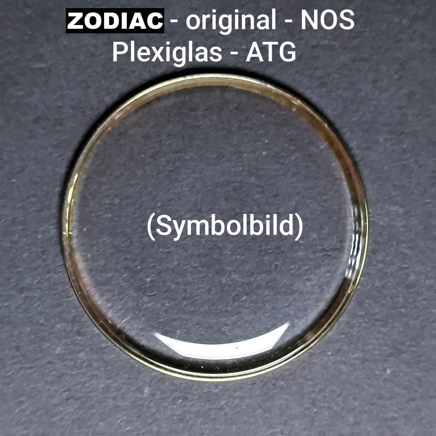 ZODIAC - orig. NOS Uhrglas - Plexi ATG Grundform - spezial - Vintage - Ref. 342-391 & 343-391