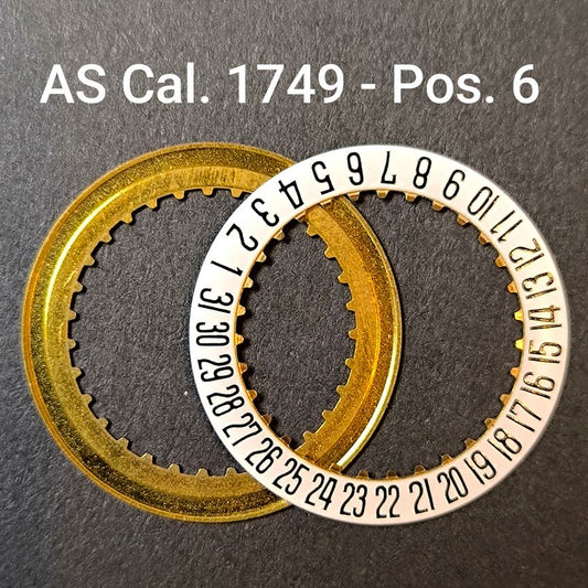 AS Cal. 1749 = ident. Cal. 1883 - Datumscheibe / Date Disc - Pos.6 - Part. Nr. 2557 - NOS - Vintage