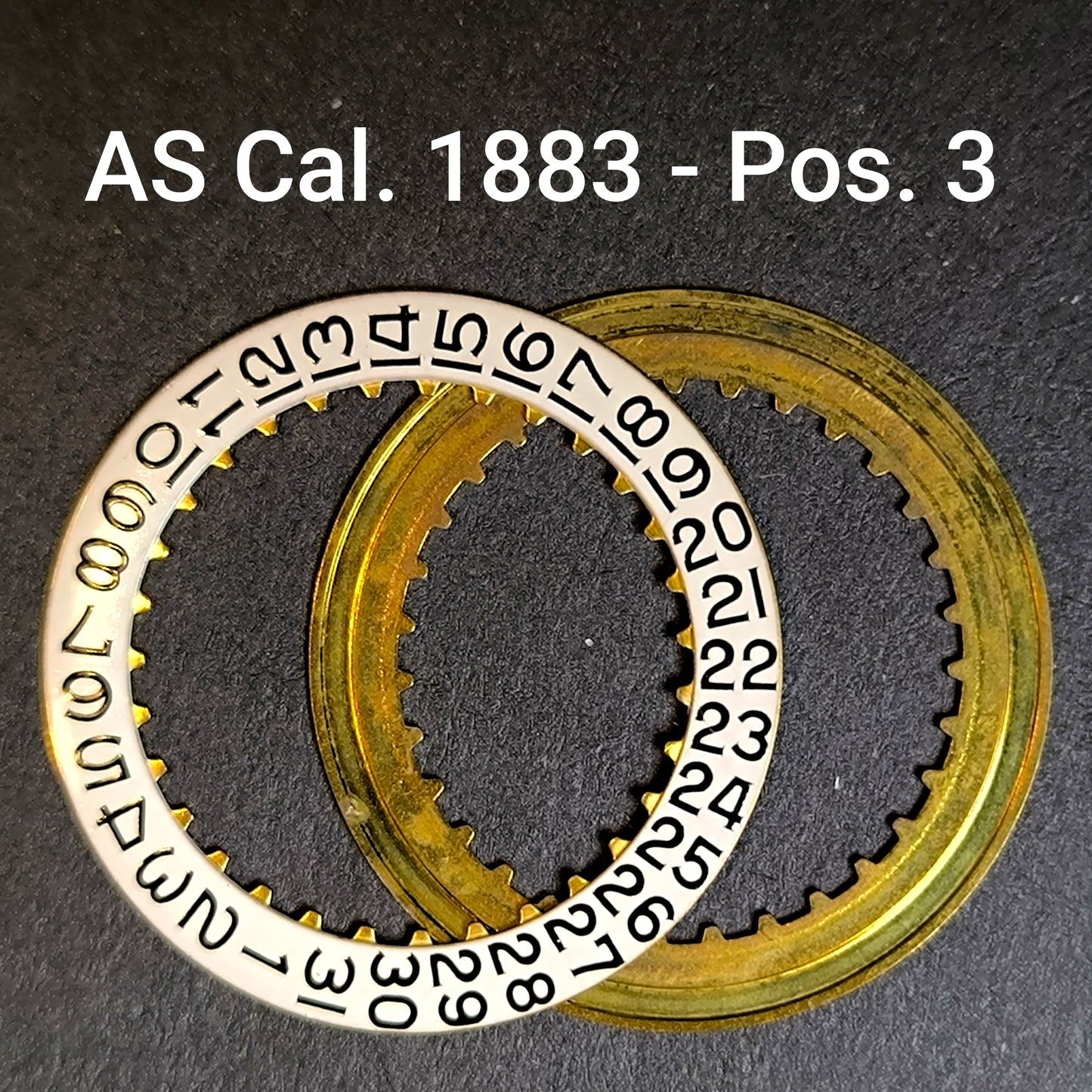 AS Cal. 1749 = ident. Cal. 1883 - Datumscheibe / Date Disc - Pos. 3 - Part. Nr. 2557 - NOS - Vintage