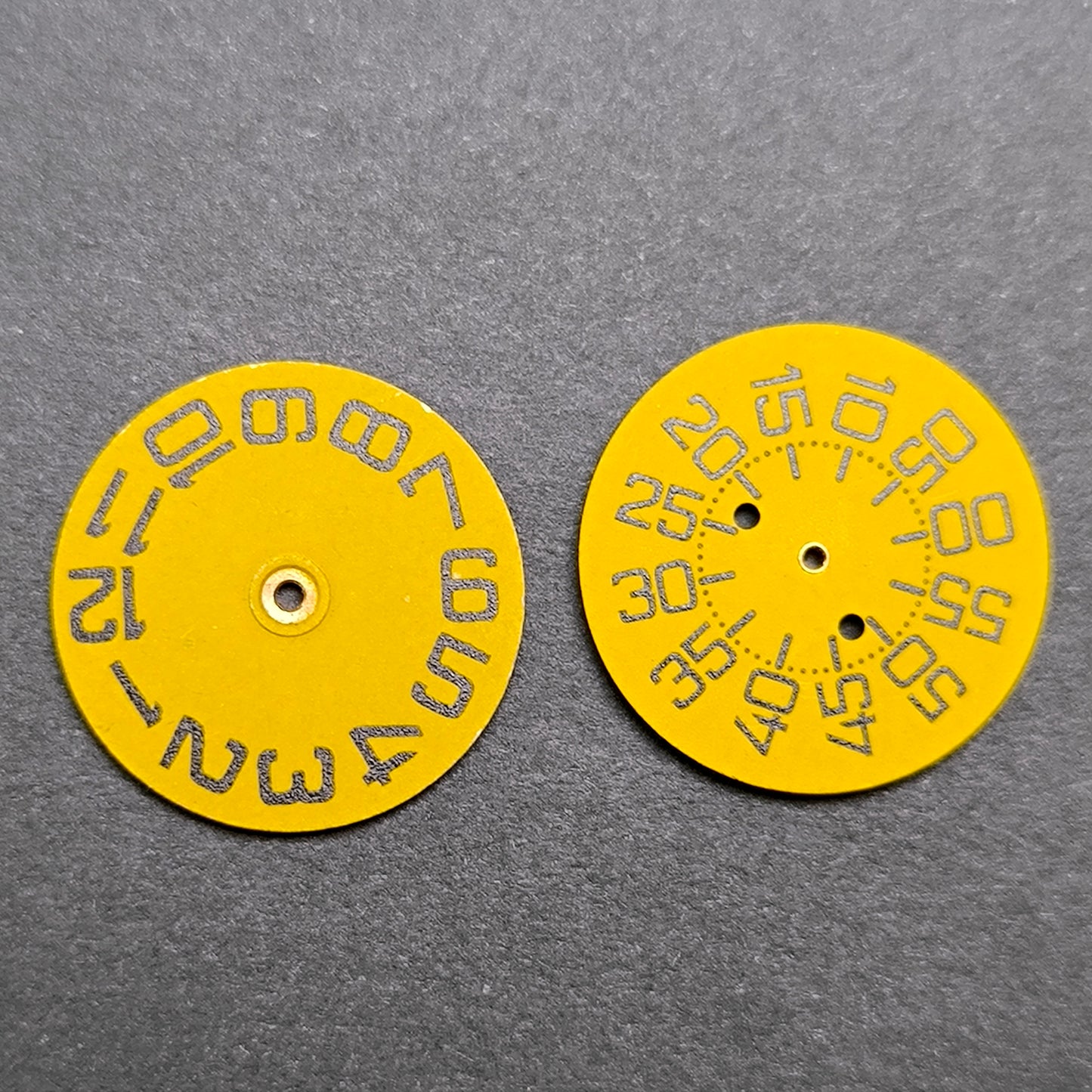 Amida Digital - Minutenscheibe & Stundenscheibe - NOS - AMIDA Cal. 420, 425, 435, 4350 ... - Gelb & Schwarz