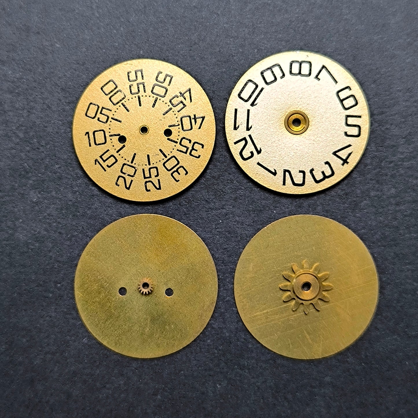 Amida Digital - Minutenscheibe & Stundenscheibe - NOS - AMIDA Cal. 420, 425, 435, 4350 ... - Golden & Schwarz