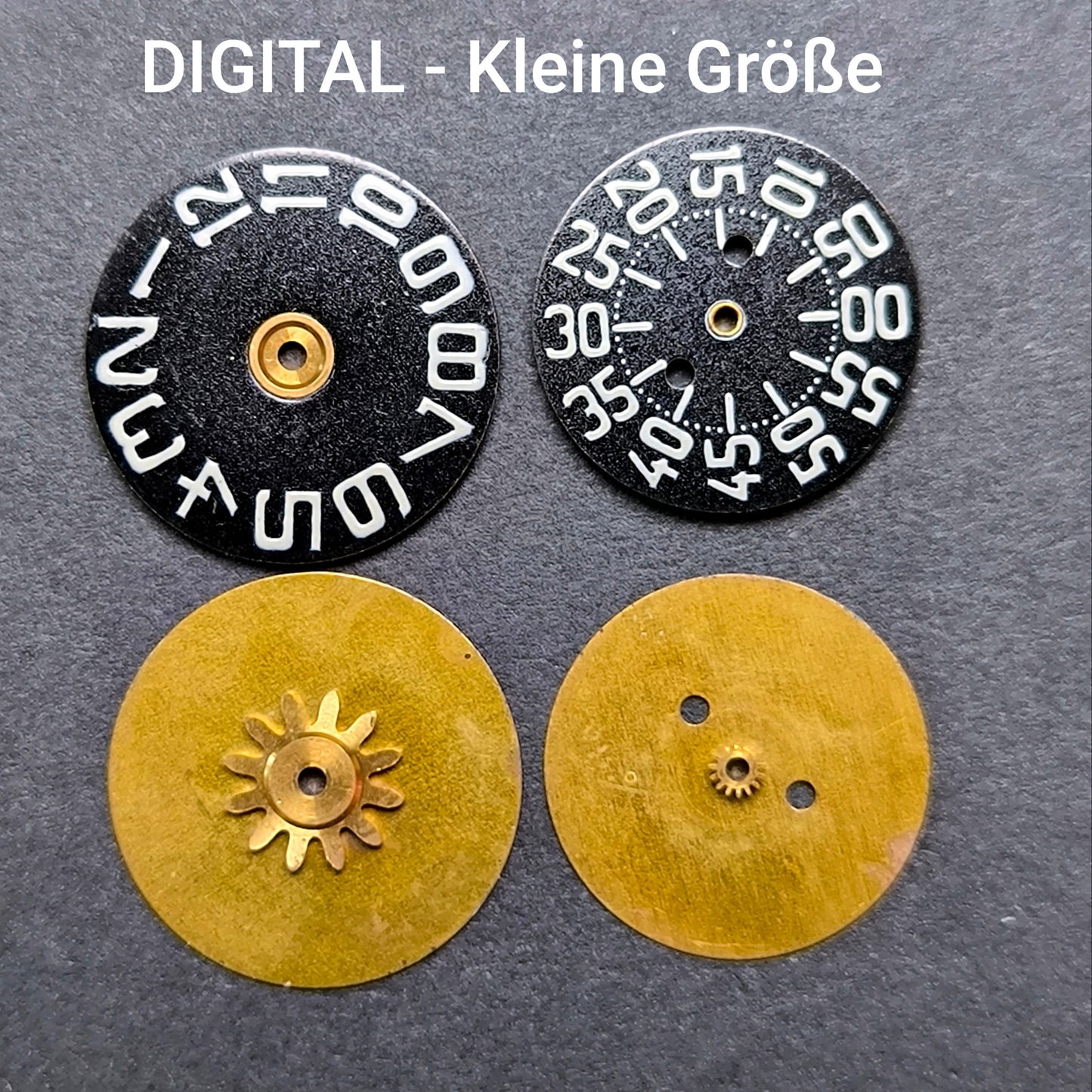 Amida Digital - Minutenscheibe & Stundenscheibe - kleine Variante - NOS - AMIDA Cal. 420, 425, 435, 4350 ... - Schwarz & Weiß