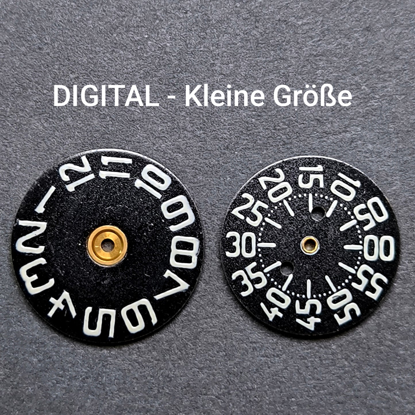 Amida Digital - Minutenscheibe & Stundenscheibe - kleine Variante - NOS - AMIDA Cal. 420, 425, 435, 4350 ... - Schwarz & Weiß