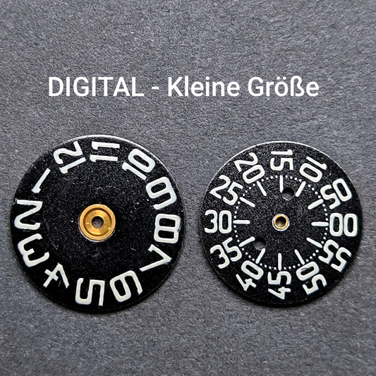 Amida Digital - Minutenscheibe & Stundenscheibe - kleine Variante - NOS - AMIDA Cal. 420, 425, 435, 4350 ... - Schwarz & Weiß