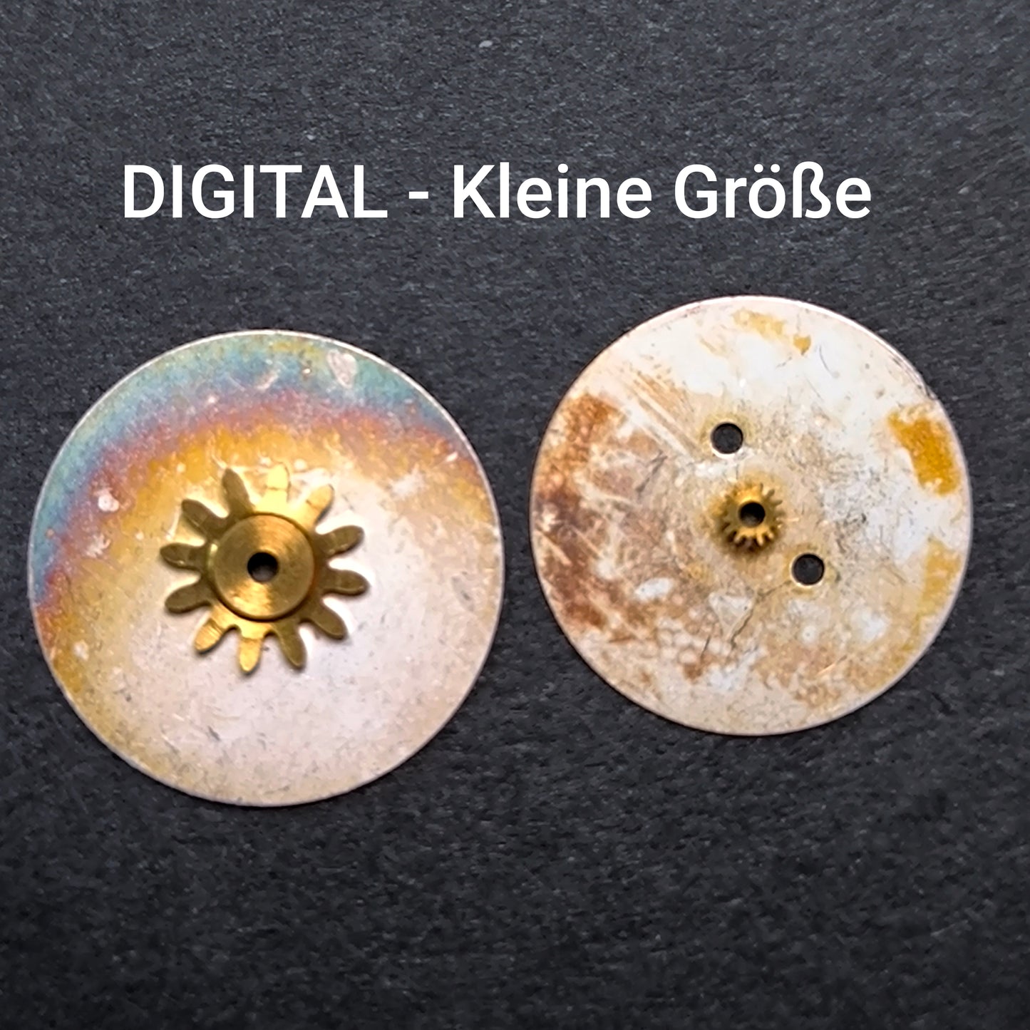 Amida Digital - Minutenscheibe & Stundenscheibe - kleine Variante - NOS - AMIDA Cal. 420, 425, 435, 4350 ... - Silber & Schwarz