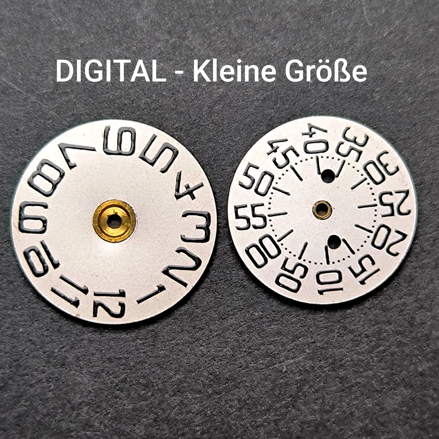 Amida Digital - Minutenscheibe & Stundenscheibe - kleine Variante - NOS - AMIDA Cal. 420, 425, 435, 4350 ... - Silber & Schwarz