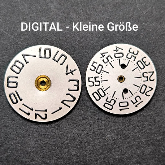 Amida Digital - Minutenscheibe & Stundenscheibe - kleine Variante - NOS - AMIDA Cal. 420, 425, 435, 4350 ... - Silber & Schwarz