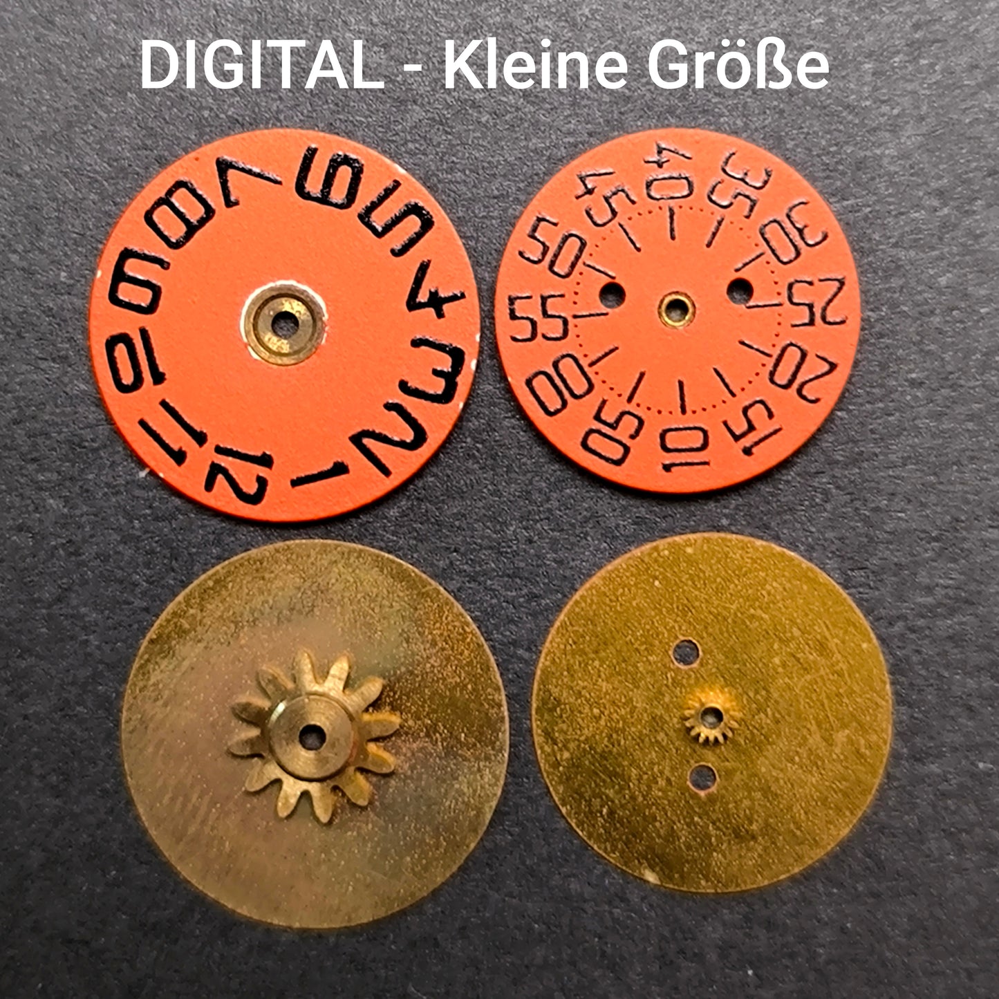 Amida Digital - Minutenscheibe & Stundenscheibe - kleine Variante - NOS - AMIDA Cal. 420, 425, 435, 4350 ... - Rot & Schwarz