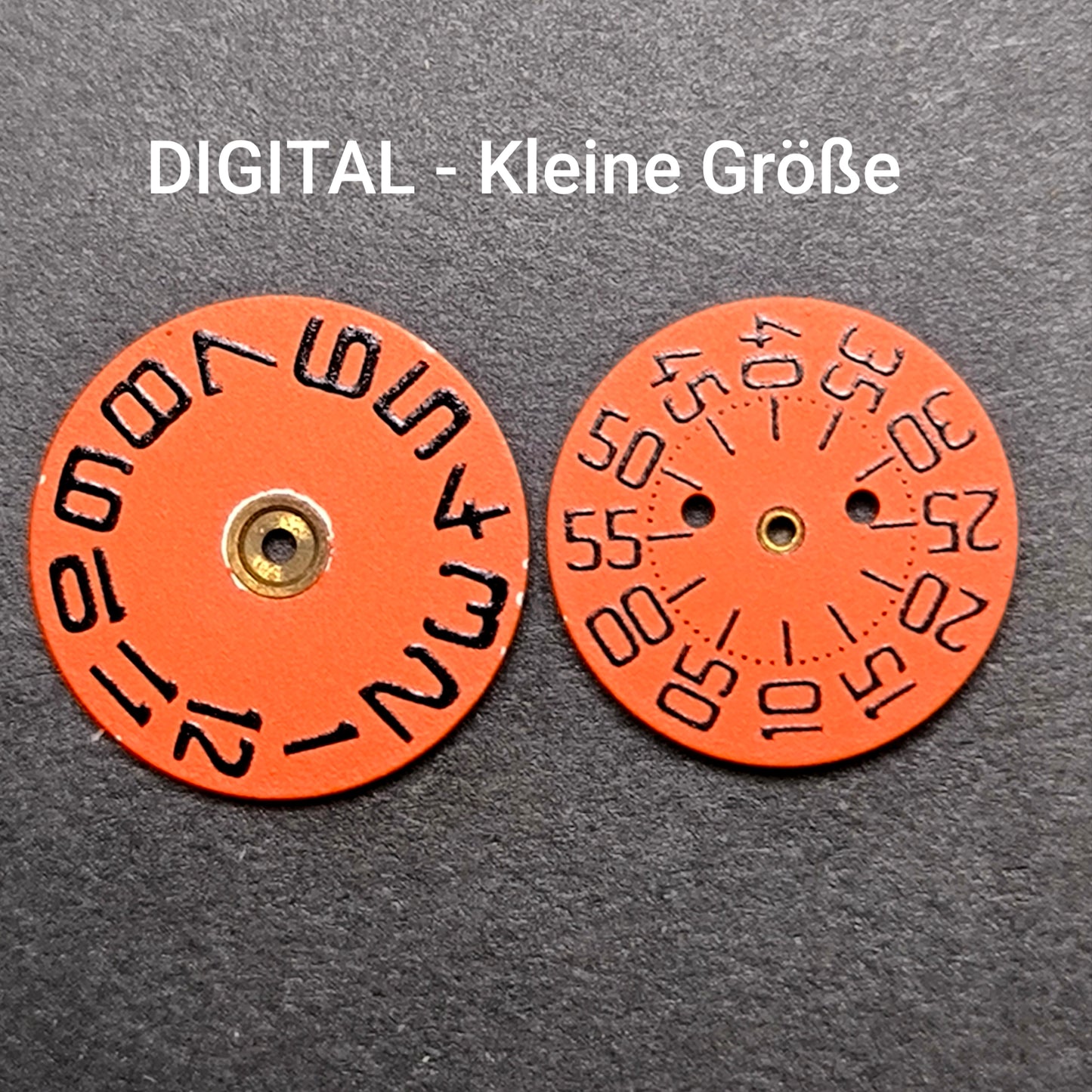Amida Digital - Minutenscheibe & Stundenscheibe - kleine Variante - NOS - AMIDA Cal. 420, 425, 435, 4350 ... - Rot & Schwarz
