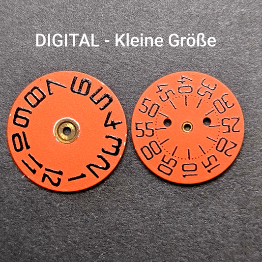 Amida Digital - Minutenscheibe & Stundenscheibe - kleine Variante - NOS - AMIDA Cal. 420, 425, 435, 4350 ... - Rot & Schwarz