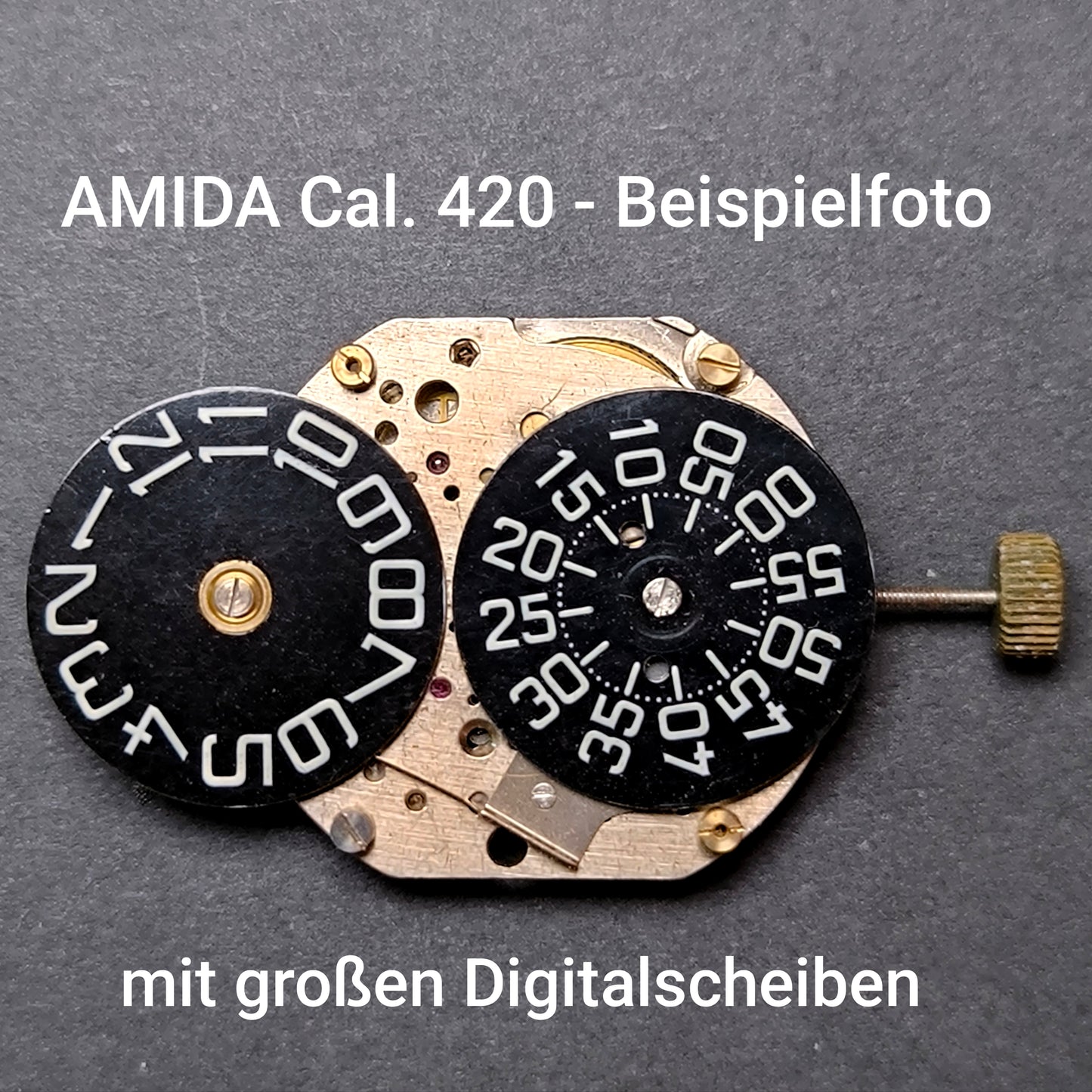 Amida Digital - Minutenscheibe & Stundenscheibe - NOS - AMIDA Cal. 420, 425, 435, 4350 - Weiß & Rot