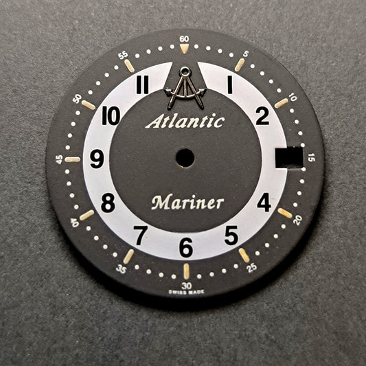 Atlantik Mariner - NOS - Zifferblatt - Schwarz/Weiß - D = 27,5mm - Eta Cal. 2824-2