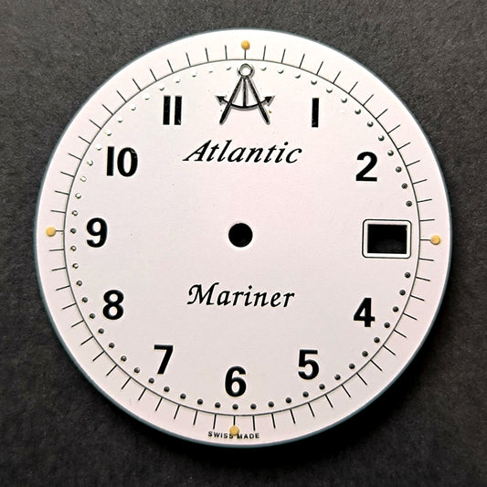 Atlantik Mariner - NOS - Zifferblatt - Weiß mit arabischen Ziffern - D = 27,5mm - Eta Cal. 2824-2
