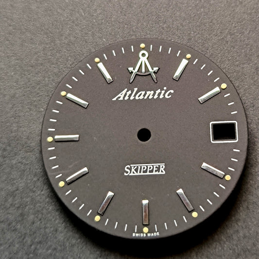 Atlantik SKIPPER - NOS - Zifferblatt - Schwarz/Weiß - D = 26,5mm - Eta Cal. 2824-2