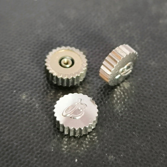 Breitling Krone - NOS - in Stahl - Durchmesser 6,7mm - mit kleinem Logo "B"