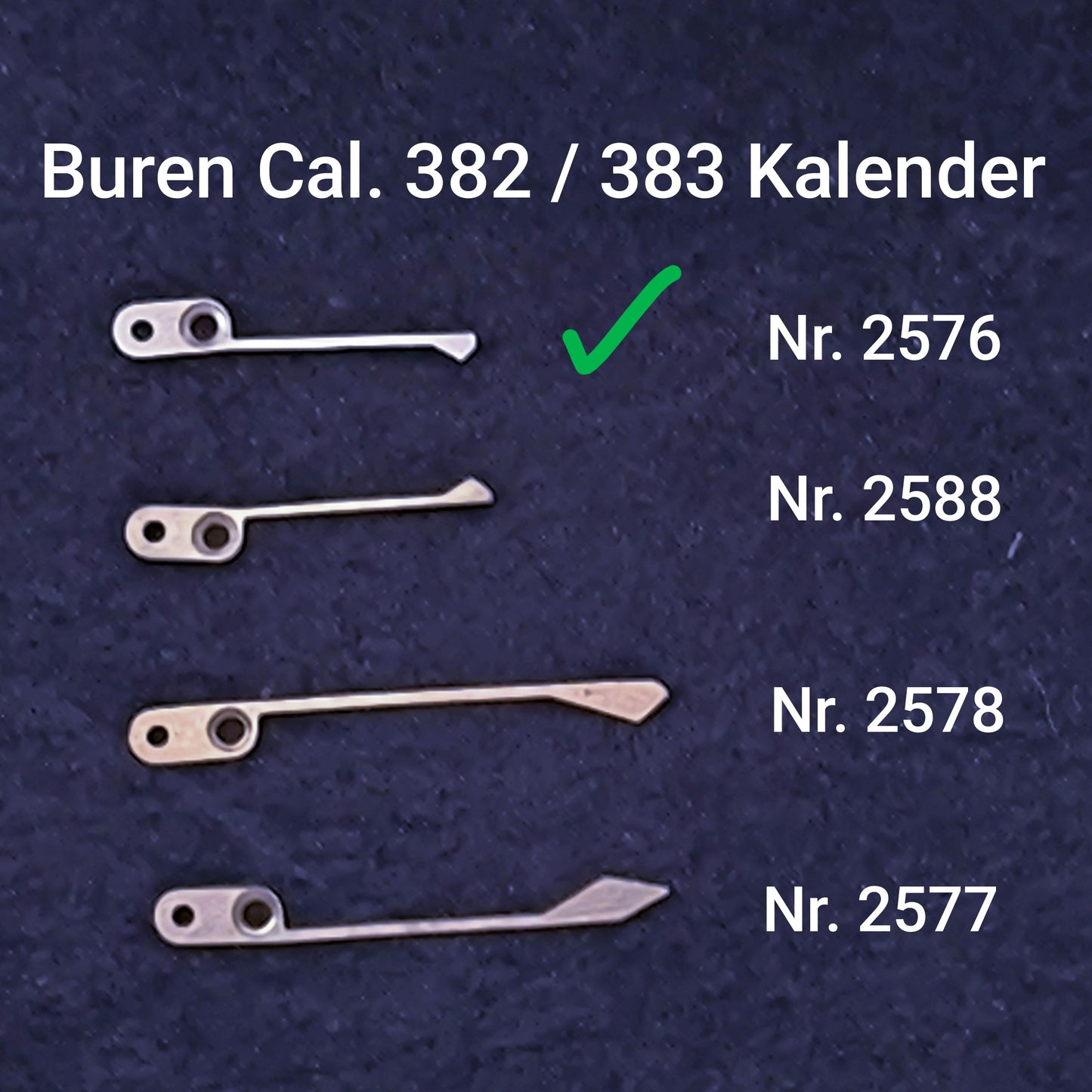 Buren NOS - Cal. 382-383 - Vollkalender - Part. 2576 - Schaltfeder - Spring