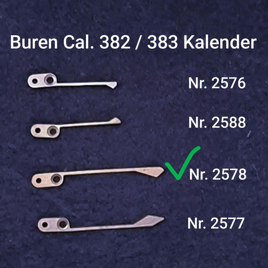 Buren NOS - Cal. 382-383 - Vollkalender - Part. 2578 - Schaltfeder - Spring