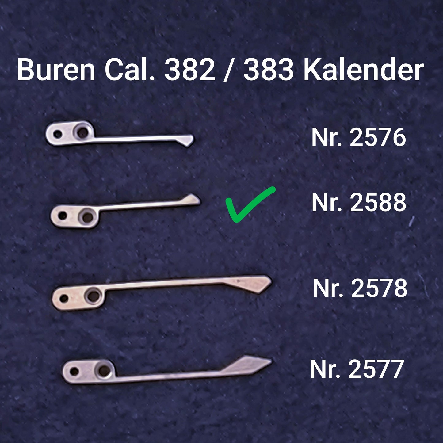 Buren NOS - Cal. 382-383 - Vollkalender - Part. 2588 - Schaltfeder - Spring