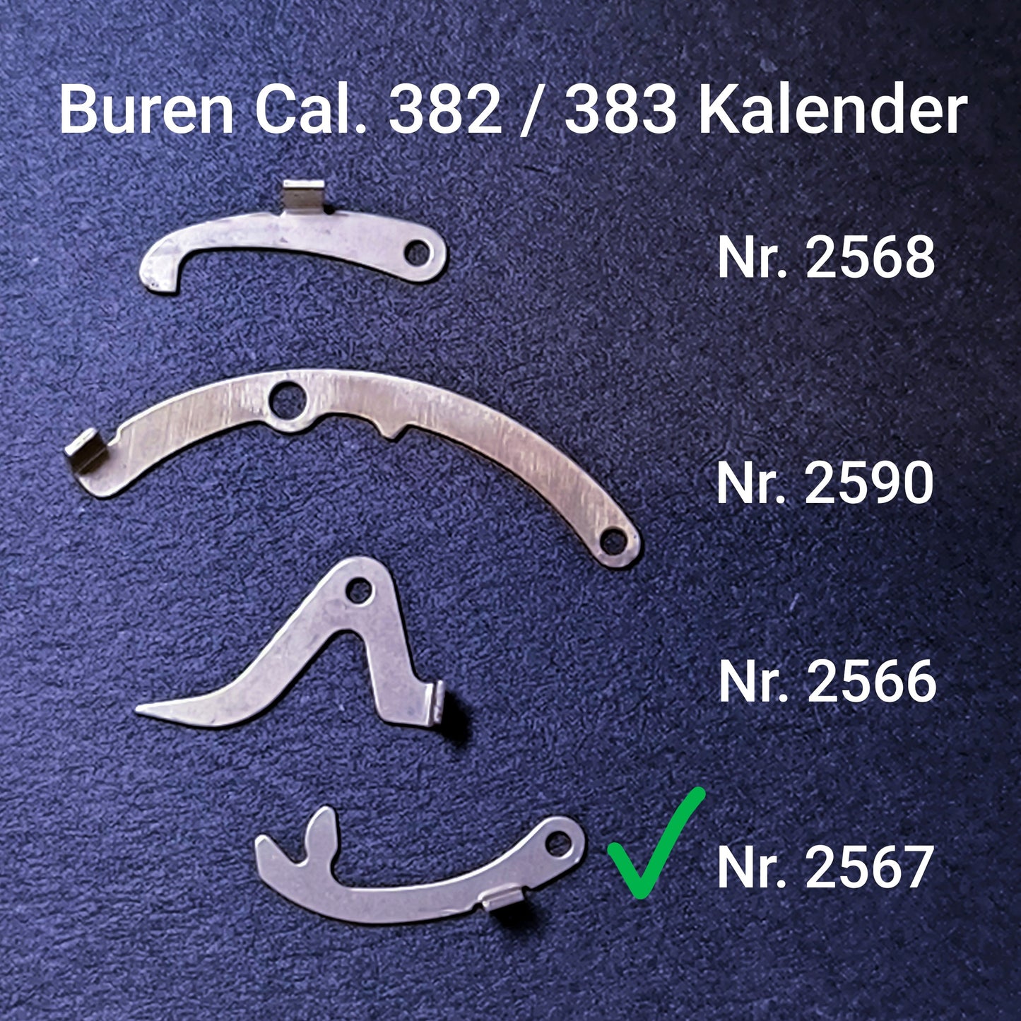 Buren NOS - Cal. 382-383 - Vollkalender - Part. 2567 - Hebel - Yoke