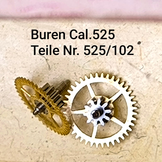 Buren Cal. 525 - Bumper - NOS - Buren Teile Nr. 102 - erstes Automatic Spannrad / First Transmission Wheel
