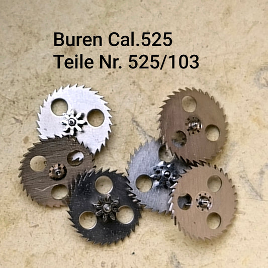 Buren Cal. 525 - Bumper - NOS - Buren Teile Nr. 103 - Zweites Automatic Spannrad / Second Transmission Wheel