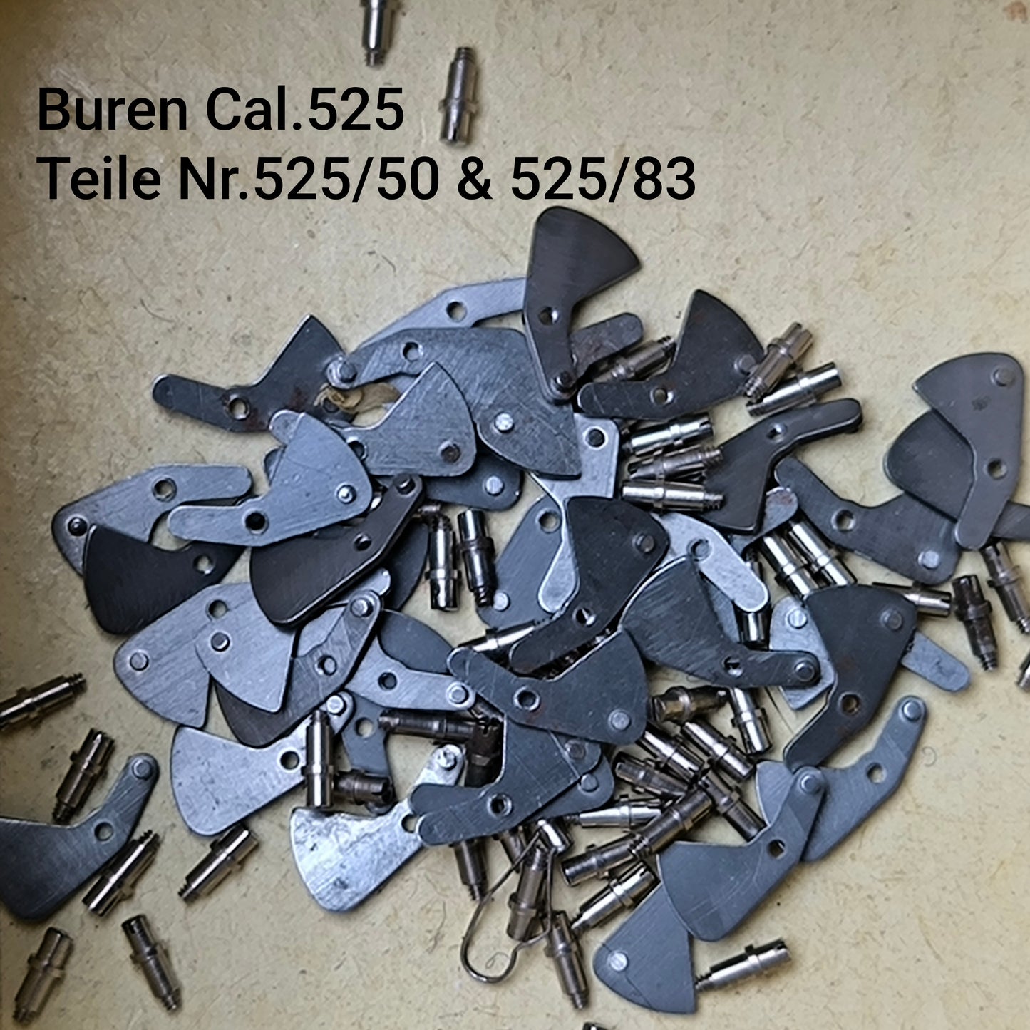 Buren Cal. 525 - Bumper - NOS - Buren Teile Nr. 50 & 83 - Winkelhebel & Winkelhebelschraube / Setting Lever & Setting Lever Screw