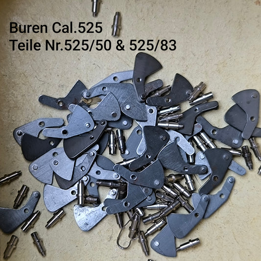 Buren Cal. 525 - Bumper - NOS - Buren Teile Nr. 50 & 83 - Winkelhebel & Winkelhebelschraube / Setting Lever & Setting Lever Screw