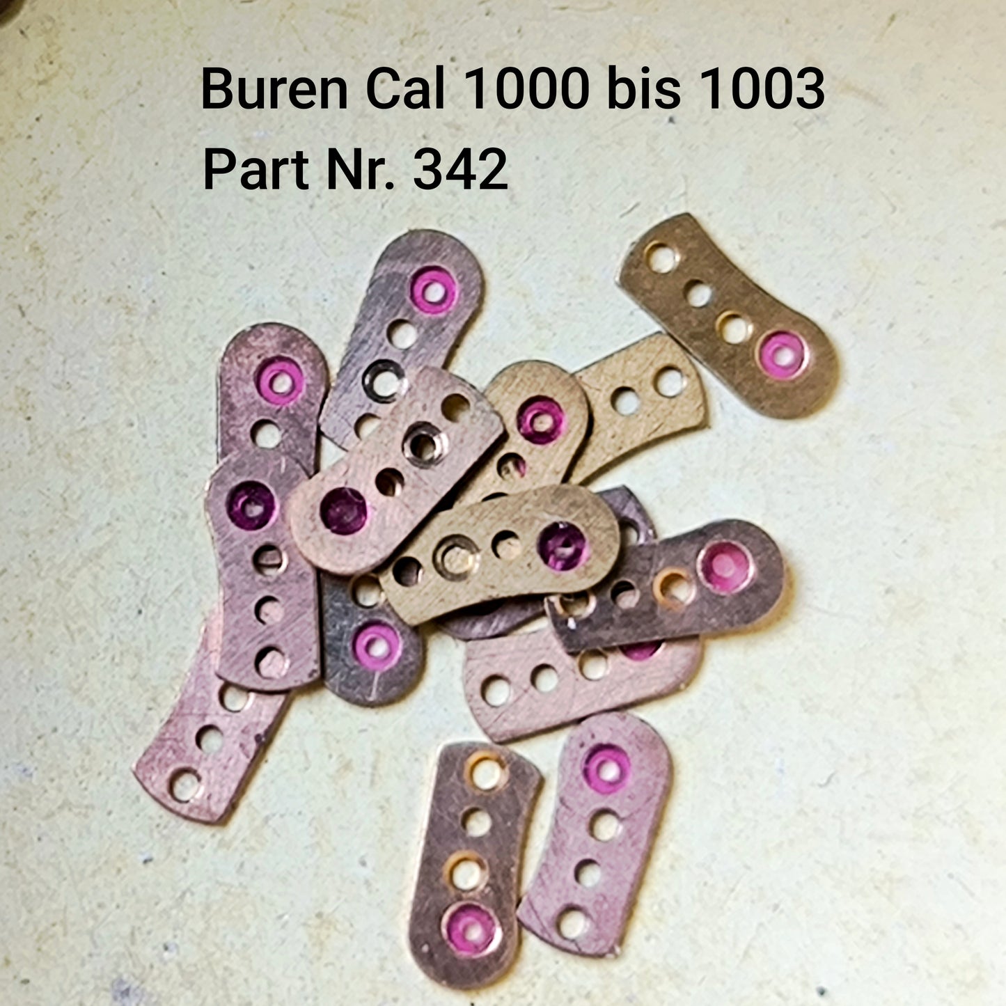 Buren NOS - Cal. 1000 - 1001 - 1002 - 1003 - Part. 342 - SC Sekundenrad Abstützplatte mit Lagerstein - Bearing Plate, jewelled, for sweep second Wheel