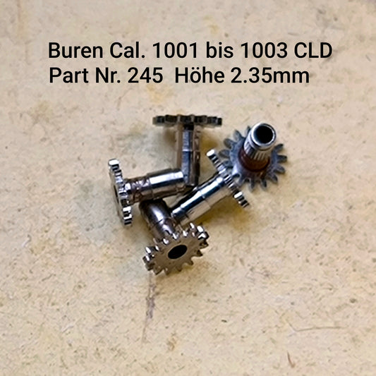 Buren NOS - Cal. 1000 - 1001 - 1002 - 1003 - Part. 245 - Gesamthöhe / Total height = 2.35mm - Viertelrohr durchbohrt - Cannon Pinion for Sweep Second