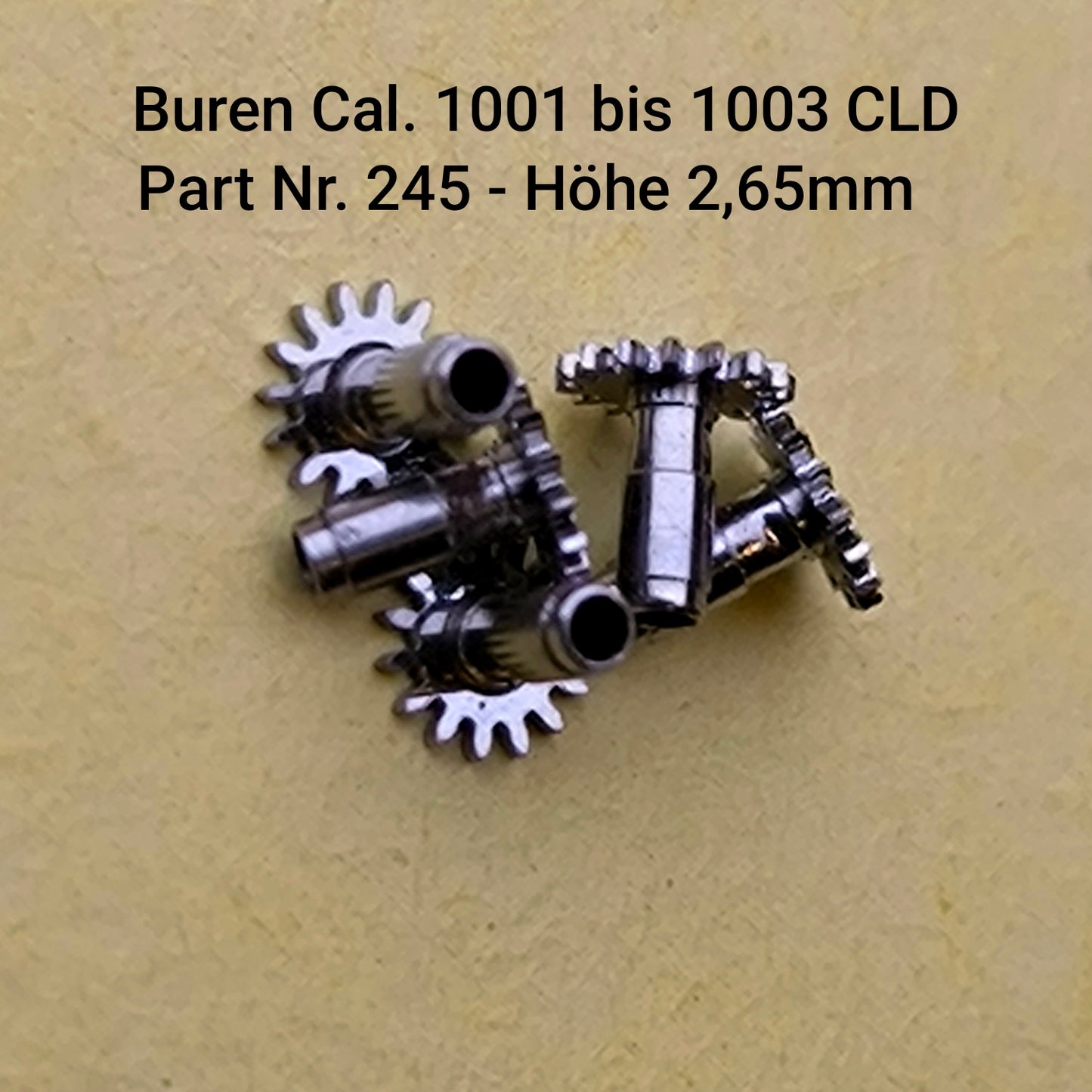 Buren NOS - Cal. 1000 - 1001 - 1002 - 1003 - Part. 245 - Gesamthöhe / Total height = 2.65mm - Viertelrohr durchbohrt - Cannon Pinion for Sweep Second