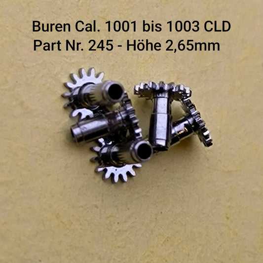 Buren NOS - Cal. 1000 - 1001 - 1002 - 1003 - Part. 245 - Gesamthöhe / Total height = 2.65mm - Viertelrohr durchbohrt - Cannon Pinion for Sweep Second