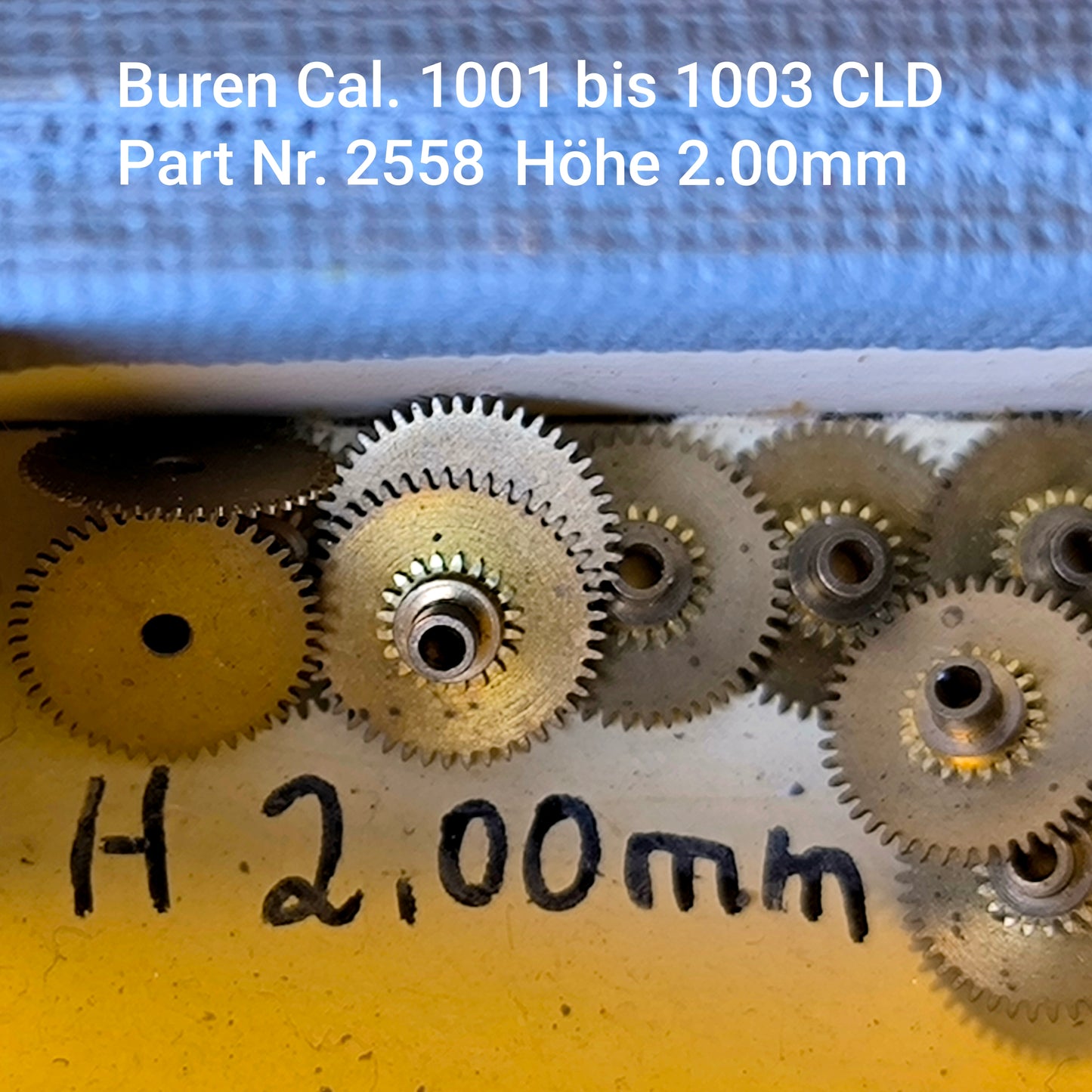 Buren NOS - Cal. 1000 - 1001 - 1002 - 1003 - Part. 2558 - Gesamthöhe / Total Height 2.00mm - Stundenrad mit Doppelzahnung - Double-toothing Hour Wheel